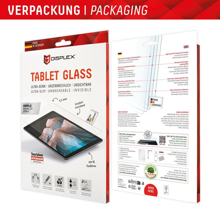 Productafbeelding Displex Tablet Glass, Tablet Schutzglas (1 Stuk, iPad Pro 13 2024 (M4))