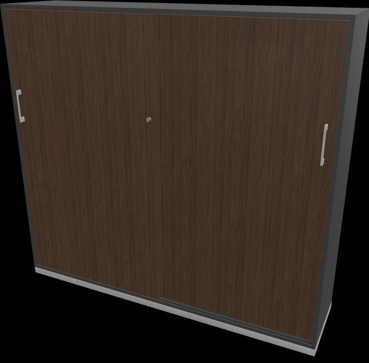 Walnut decor dark with structure, Silver grey, Dark grey
