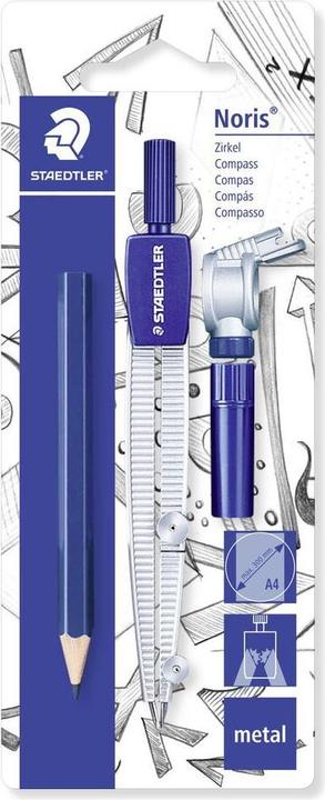 Actual product image Staedtler Noris 560 school compass, 300 mm, 124 mm, silver, school compass, BK