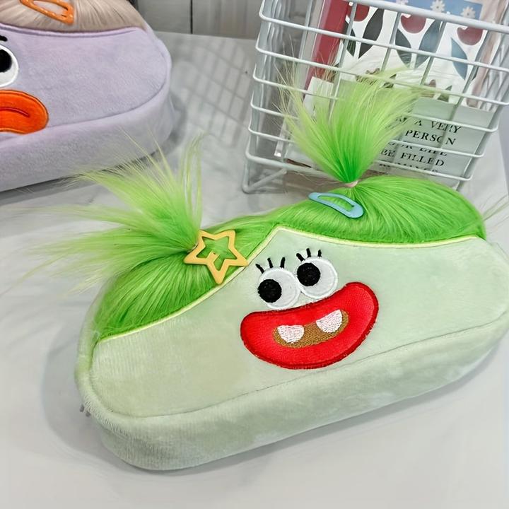 Actual product image Only-Bags.Store Plüsch niedlichen Cartoon-Charakter Pencil Case - grosse Kapazität, weicher Stoff Schreibwaren