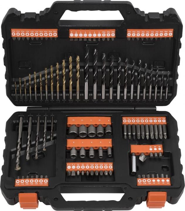 Actual product image Black & Decker Drill bits & screwdriver bits set,109 pieces (1.5 mm, 2 mm, 2.5 mm, 3 mm, 3.5 mm, 4 mm, 4.5 mm, 5 mm, 5.5 mm, 6 mm, 6.5 mm, 7 mm, 7.5 mm, 8 mm, 10 mm)