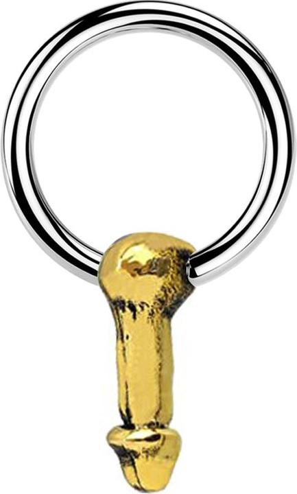 Star Piercing Micro Closure Ring silber Penis vergoldet (Chirurgenstahl 316L, Messing)