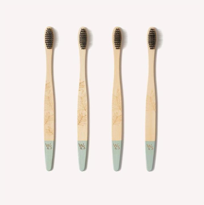 Wild & Stone Bambus Zahnbürste, medium, 4er Pack (Mittel, 4 x)
