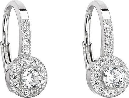 Evolution Group Silver earrings with clear zircons 11198.1 (L)