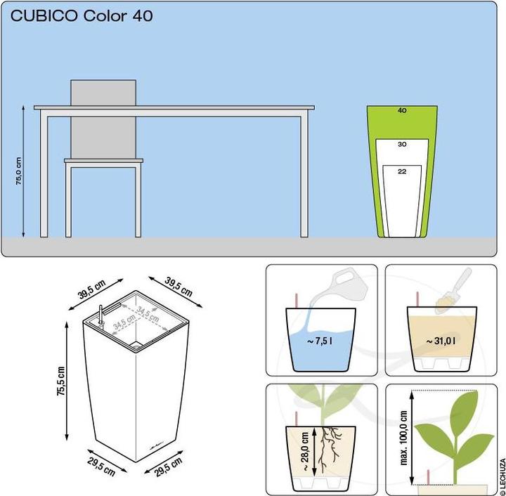 Actual product image Lechuza Cubico Color (39.50 cm)