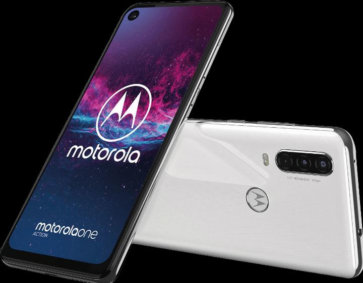 Produktbild Motorola One Action (128 GB, White, 6.30", Hybrid Dual SIM, 12 Mpx, 4G)