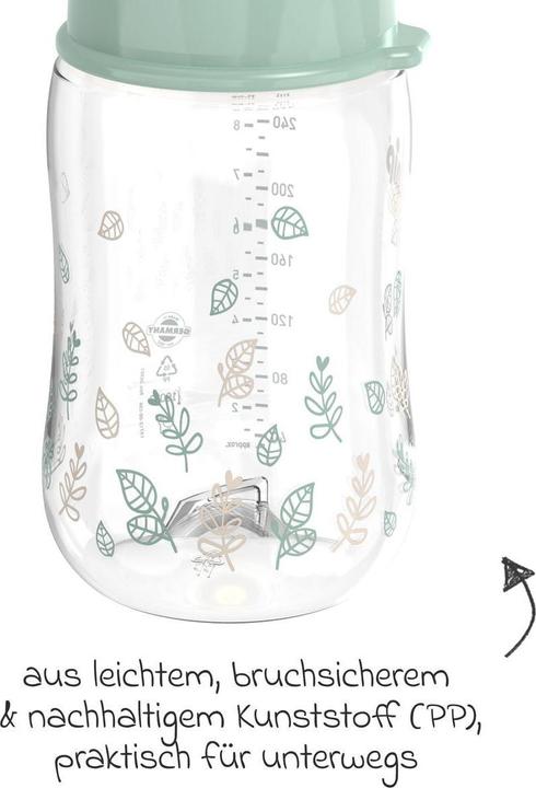Image du produit NIP Babyflaschen PP-Flasche Cherry Green 260 ml + Latex-Trinksauger (260 ml)