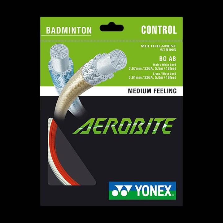 Yonex BG Aerobite / Set 10m, rosso e bianco, 0,67mm e 0,61mm