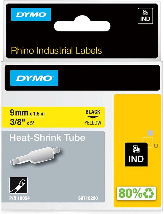 Produktbild Dymo Schrumpfschlauch-Kabeletiketten (0.90 cm, Gelb)