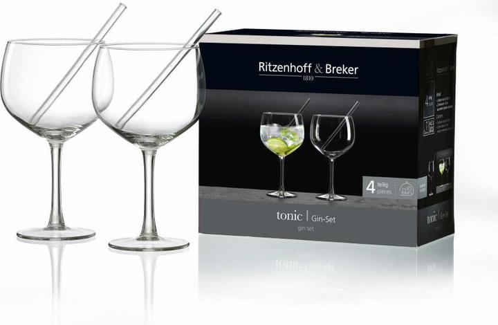 Produktbild Ritzenhoff & Breker Ginglas mit Trinkhalmen 2er Set (6.50 dl, 4 x, Gin Gläser)