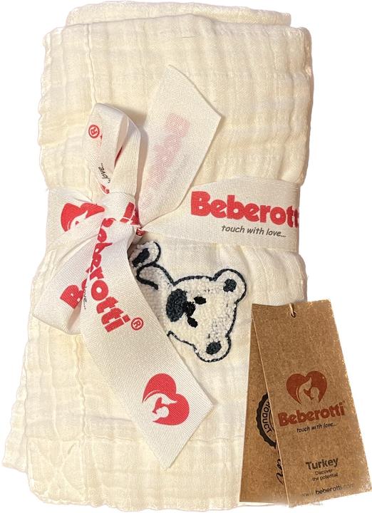 Produktbild Beberotti Organic 4-lagige doppelseitige bestickte Musselindecke (95 x 80 cm)