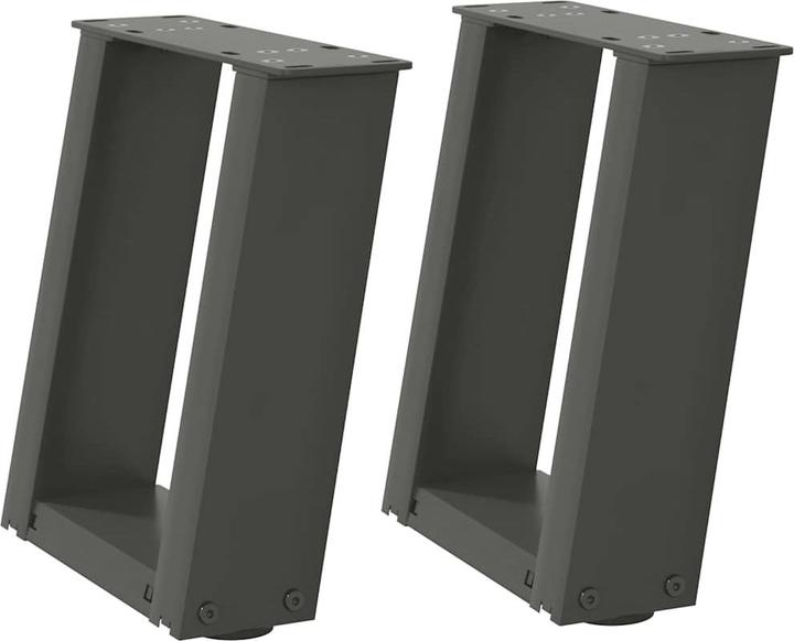 Produktbild VidaXL Couchtischbeine U-Form 2 Stk. Anthrazit 30x(30-31) cm Stahl Tischbein