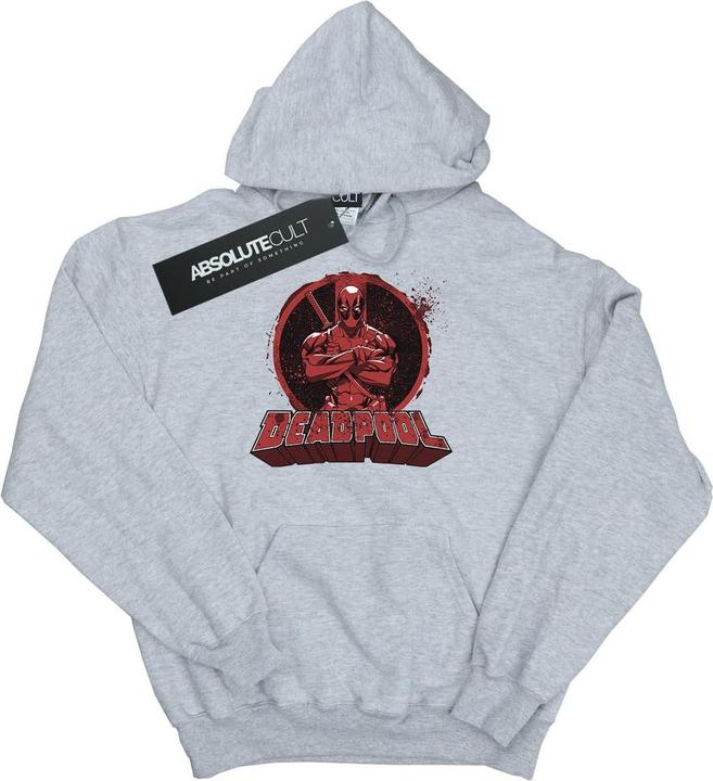 Immagine prodotto Deadpool Crossed Arms Logo Felpa con Cappuccio Uomo (L)