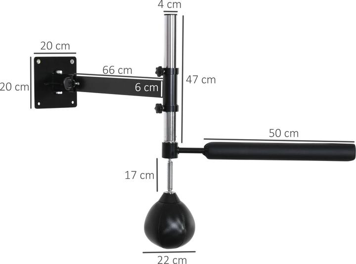 Produktbild Homcom Speedboxen-Trainer mit Reflexstange (79 cm, 6 kg)