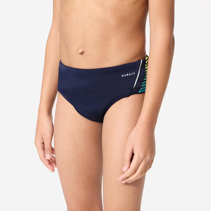 Produktbild Nabaiji Badehose Slip Jungen - 900 Yoke blau/gelb (8, 9, 10)