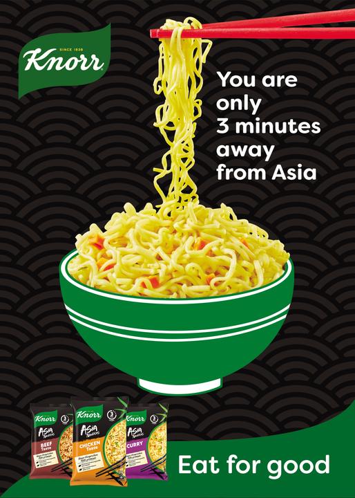 Immagine prodotto Knorr Asia Noodles Vegetable pouch, noodles asiatici istantanei con verdure, preparati in 3 minuti (70 g)