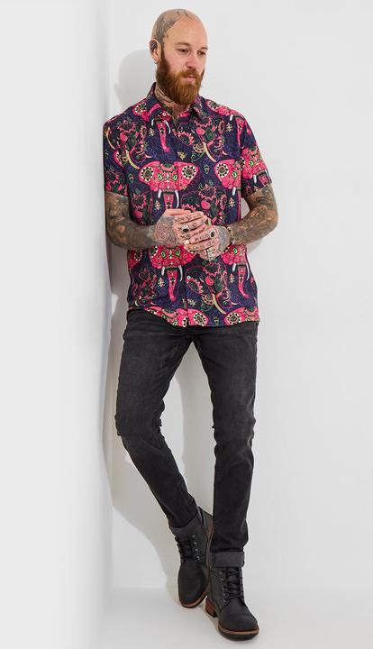 Actual product image Joe Browns Elephant Print Statement Short Sleeve Shirt (XL)