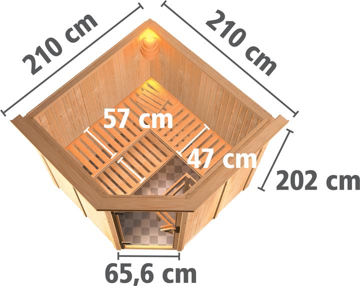 Actual product image Karibu Jarin with roof wreath (9 KW Bio external control)