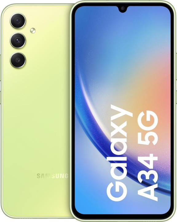 Image du produit Samsung Galaxy A34 5G (128 Go, Awesome Lime, 6.60", Double SIM, 48 Mpx, 5G)