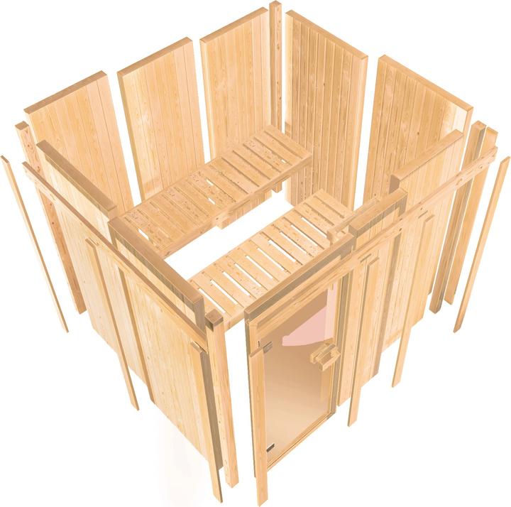 Actual product image Karibu Daria without roof rim (Plug & Play 3,6 KW - Bio external control)