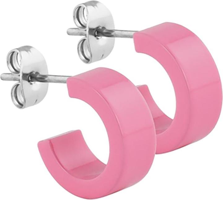 Star Piercing Ohrstecker pink rund flach 5x14 (ohne Messing, Chirurgenstahl 316L)