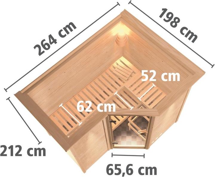 Actual product image Karibu Sahib 2 with roof rim (9 KW external control)