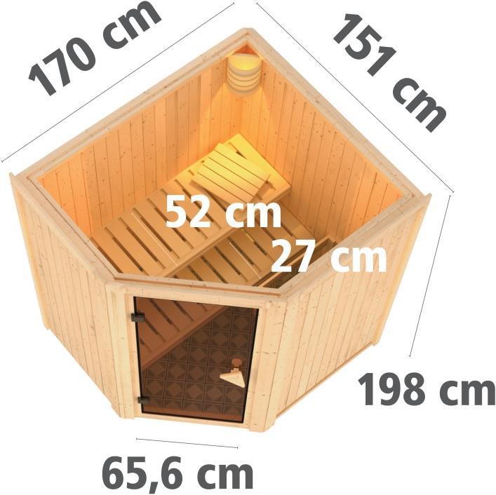 Actual product image Karibu Tonja without roof rim (Plug & Play 3.6 KW internal control)