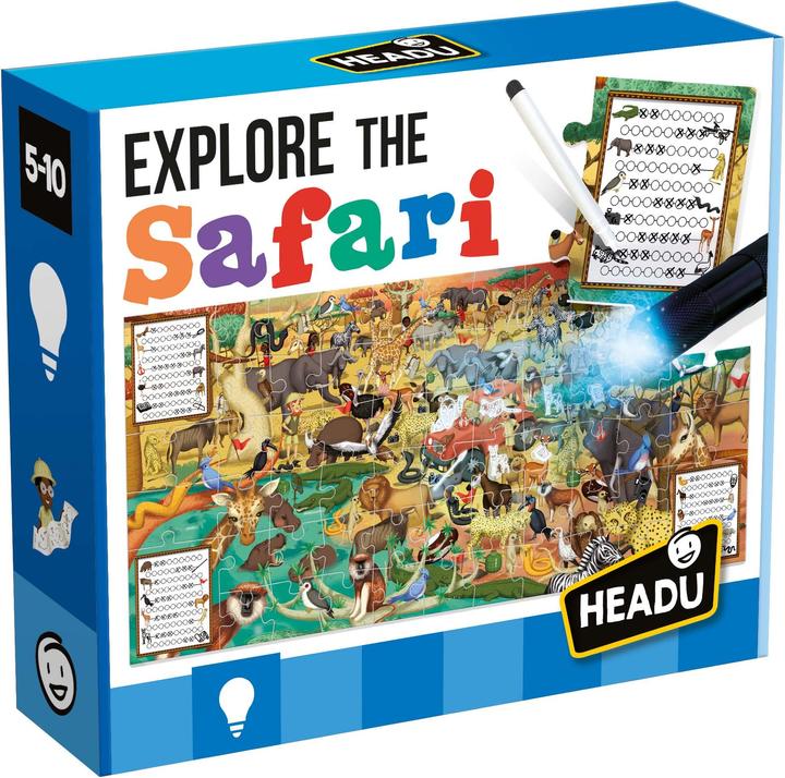 Produktbild Game Explore Safari mit Taschenlampe (70 Teile)