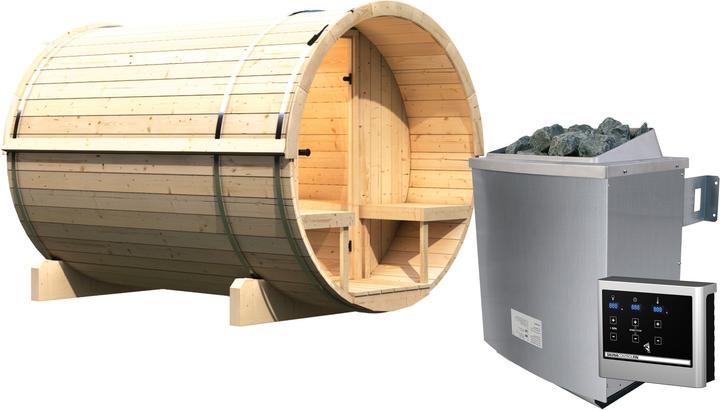Actual product image Karibu Barrel sauna 2 (9 KW external control)