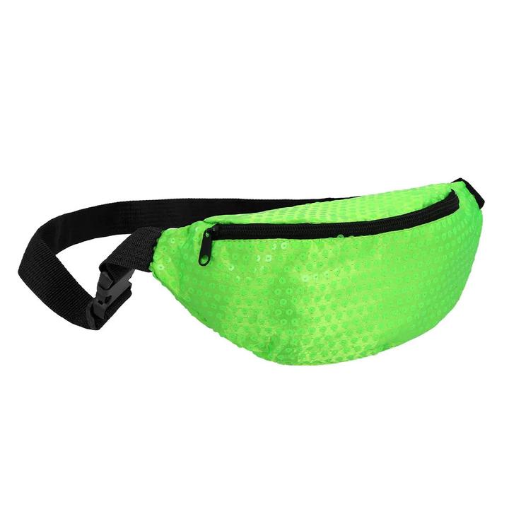 Boland Bauchtasche Gürteltasche in Neon Grün mit Pailletten
