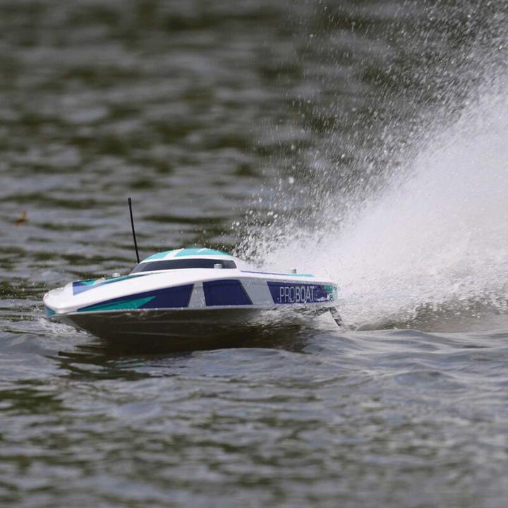 Image du produit ProBoat Sonicwake V2 36" Self-Righting Bateau de course Brushless Deep-V RTR Blanc/Bleu