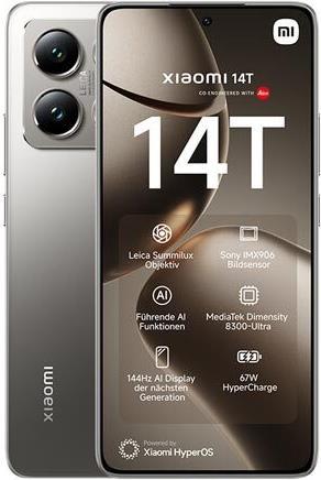 Actual product image Xiaomi 14T (256 GB, Titan Gray, 6.67", Dual SIM, 50 Mpx, 5G)