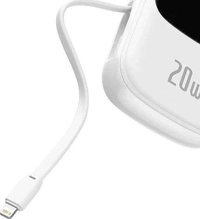 Actual product image Baseus Powerbank Qpow PRO with cable, 20000mAh, 20W (White) (20000 mAh)