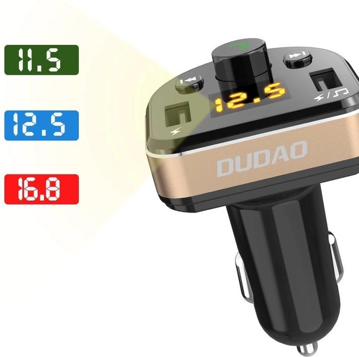 Produktbild Dudao FM Transmitter Bluetooth Autoladegerät MP3 3.1 A 2x USB Schwarz (R2Pro Black)