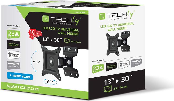 Actual product image Techly ICA-LCD-201BK (Wall, 30", 23 kg)