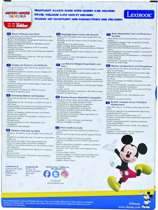Image du produit Lexibook Réveil Mickey Mouse avec veilleuse 3D et sonneries spéciales