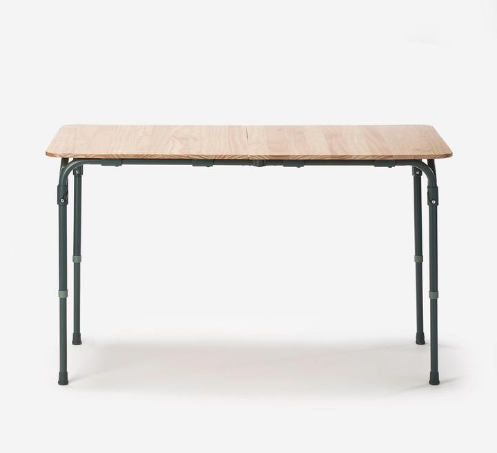 Produktbild Quechua Campingtisch klappbar Holzplatte höhenverstellbar (50–71 cm) - 4–6 Personen