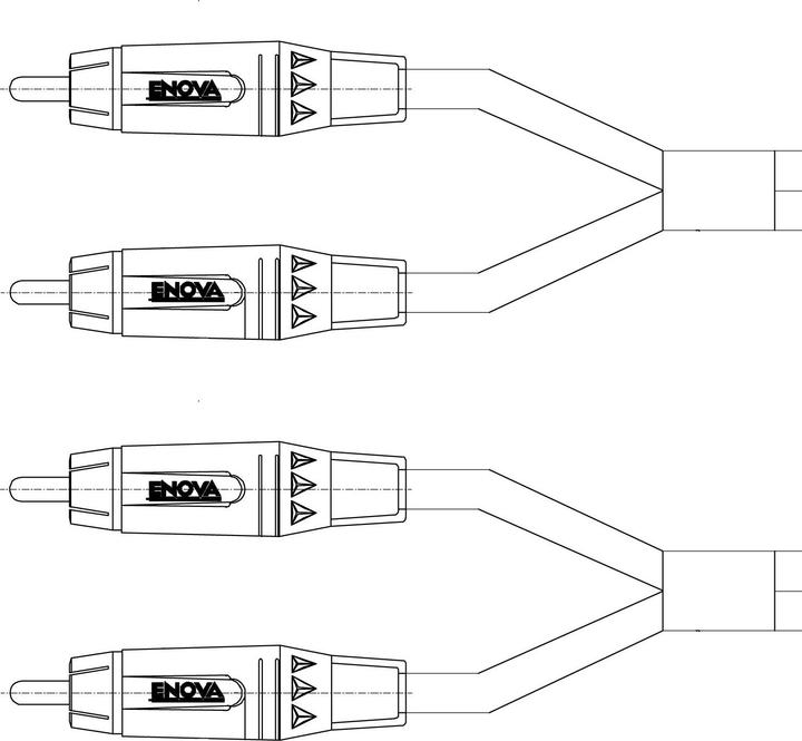 Actual product image Enova Cinch cable RCA, red/black, 4m, stereo (4 m, Cinch)