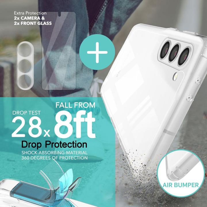 Produktbild Nalia Klare Harte Hülle mit 2x Display- & Kameraschutz (Samsung Galaxy S23)