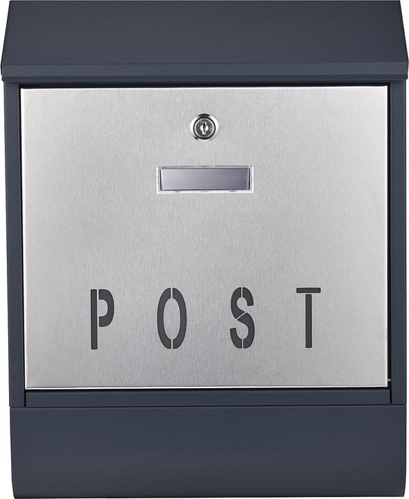 Produktbild Wiltec Briefkasten V38 Anthrazit Edelstahl 305x105x385mm pulverbeschichtet Wand