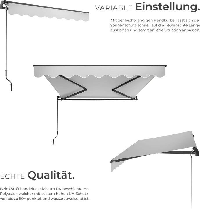 Actual product image tectake Jointed arm awning Ornella with wall bracket (2.50 m)
