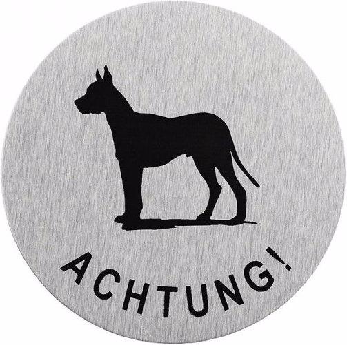 ProPlus Aluminium Türschild Achtung Hund " Ø75mm"