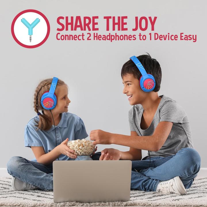 Actual product image PowerLocus Bobo Bluetooth-Kinderkopfhörer blau/rot