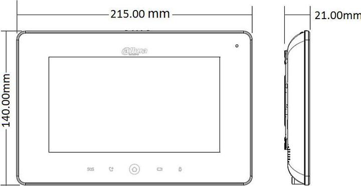 Image du produit Dahua VTH5221DW-S2 moniteur d'ordinateur (7&quot ) pixels LCD écran tactile blanc (WiFi)