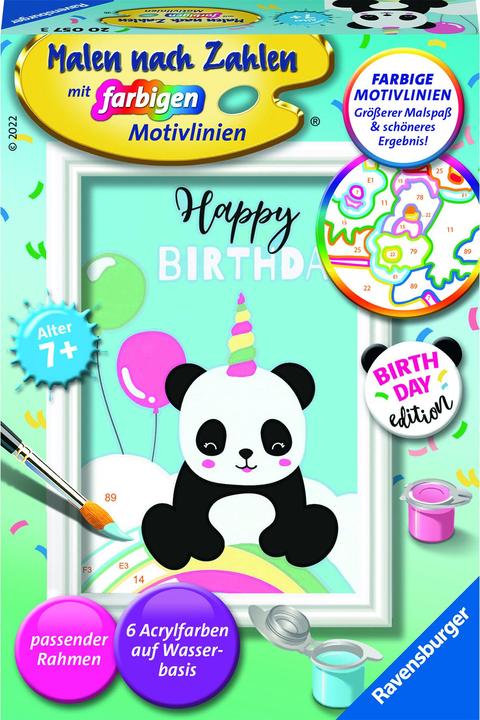 Produktbild Ravensburger Malen nach Zahlen 20057 - Happy Birthday – Kinder ab 7 Jahren