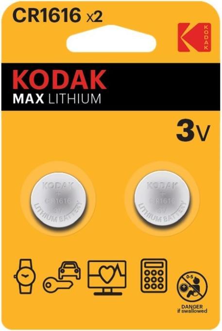 Productafbeelding Kodak CR1616 Batterij voor eenmalig gebruik Lithium - Batterij (2 Pcs., CR1616)
