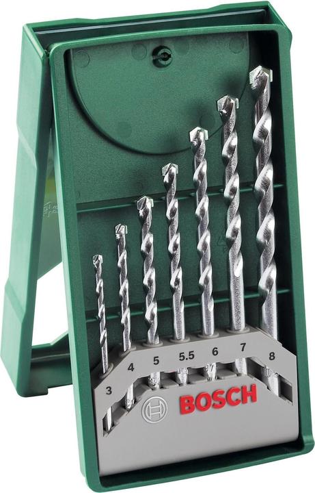 Produktbild Bosch Zubehör Mini-X-Line Steinbohrer-Set, 7-teilig (4 mm, 3 mm, 5.5 mm, 5 mm, 6 mm, 7 mm, 8 mm)