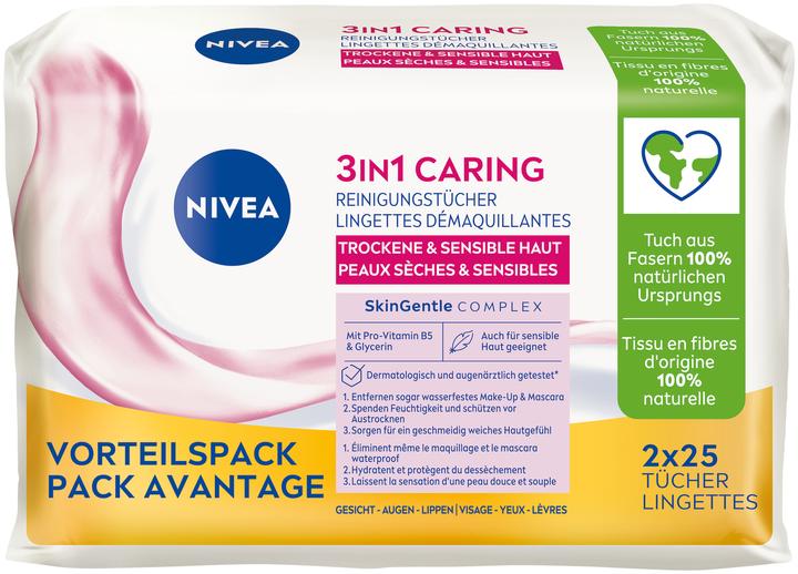 Produktbild NIVEA 3in1 Pflegende Reinigungstücher DUO (Reinigungstücher)