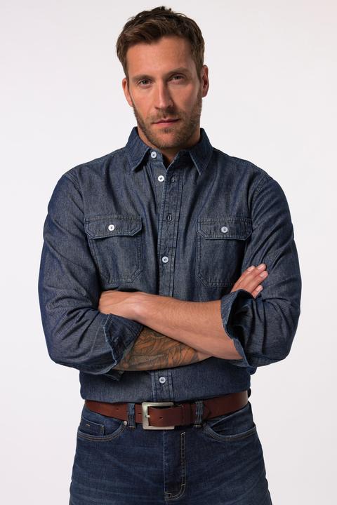 Produktbild JP1880 JP 1880 Jeanshemd, Langarm, Kentkragen, Modern Fit (8XL)