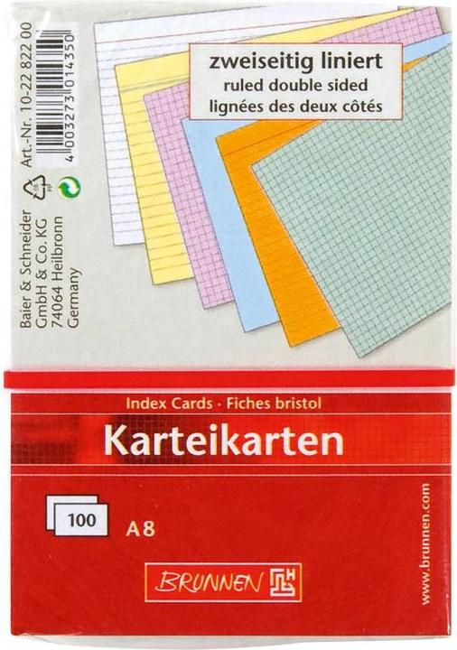 Immagine prodotto Schede di indice (A8, 180 g/m², 100 x)